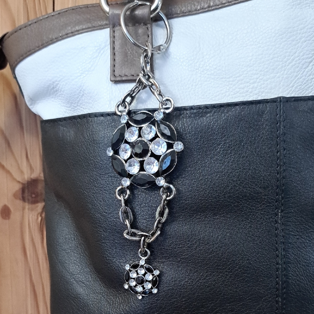Hand Crafted Bag Purse Tote Jewelry Key Ring Decorative Vintage Jewelry Upcycle